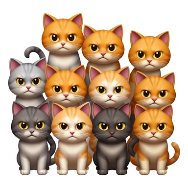 Horde of fighting cats sticker
