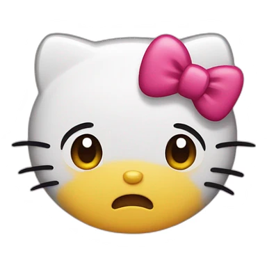 Hello kitty frowning sticker