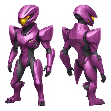 a Genesect-Raptor-Fakémon—hybrid with a futuristic visor-helmet full body sticker