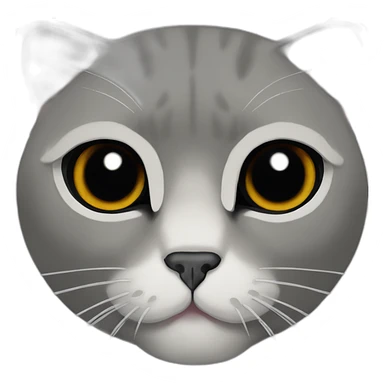 Gato Scottish fold gris oscuro con orejas hacia abajo sticker