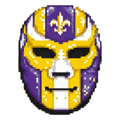 Louisiana themed luchador mask with state flag colors sticker