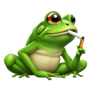 Frog with cigarette  sticker