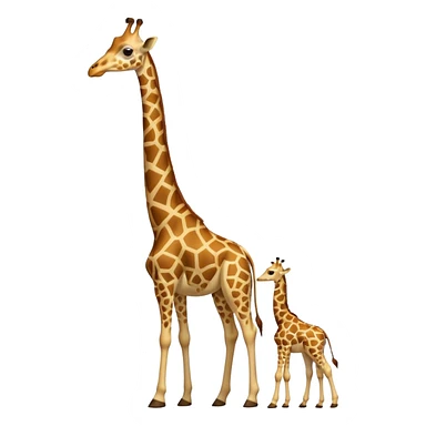 High resolution giraffe with its baby sticker