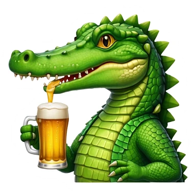 Crocodile buvqnt une bière sticker