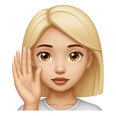 thinking girl with hand near face 
 sticker