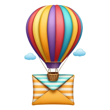 Hot air balloon with striped envelope sticker