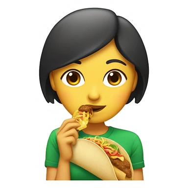 chica linda mexicana comiendo un taco con una estrella sticker