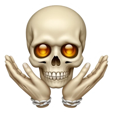 Skull face joining hands sticker