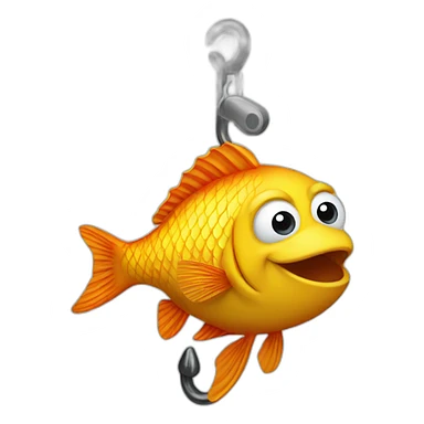 Fish on a hook sticker