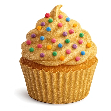 glittery cupcake with sprinkles, no background sticker