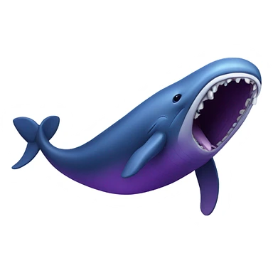 Blue whale purple, open mouth sticker