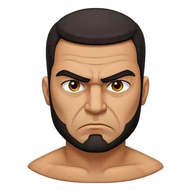 an angry Iraqi, in profile, chest-high sticker