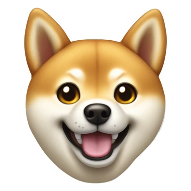 shiba inu face | grinning face with big eyes | mouth | open | smile sticker