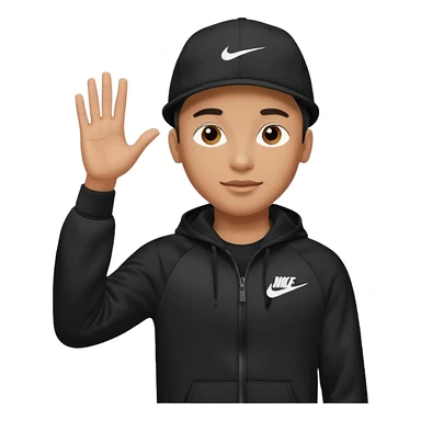 Ragazzo mulatto col cappello Nike e tuta Nike cha saluta sticker