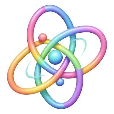 Pastel rainbow atom sticker