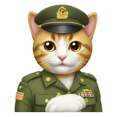 cat in army uniform sticker