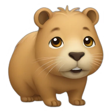 Chat sur cappybara sticker