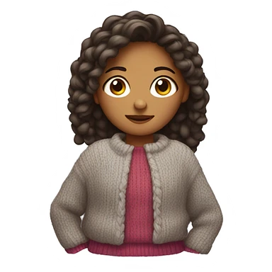 Girl wearing giant sweater sticker