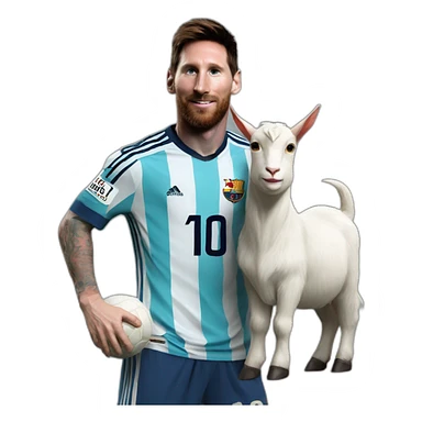 Messi with a goat sticker
