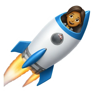 Woman on a rocket sticker