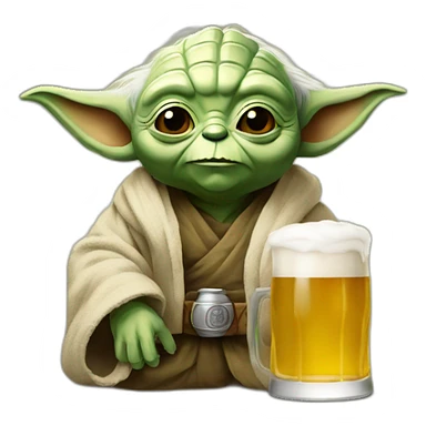 Yoda avec une bière sticker