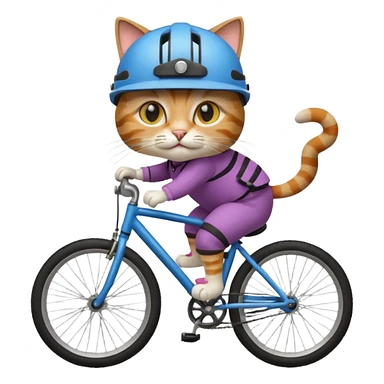 Crazy Cat riding a bicycle sticker