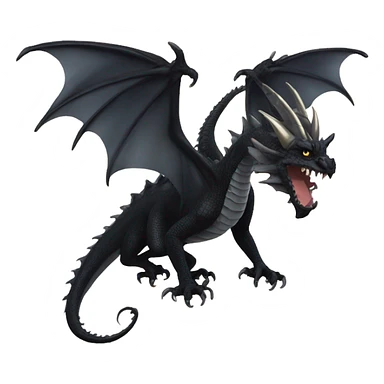 Black dragon flying  sticker