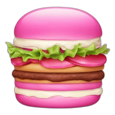 vertical pink hamburger with cream sticker