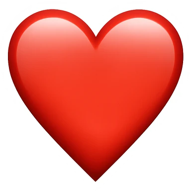 Create a single red heart emoji that is pulsating, in the style of classic apple emojis, with a transparent background. Focus on a smooth, subtle pulsating animation effect on the red heart shape. sticker