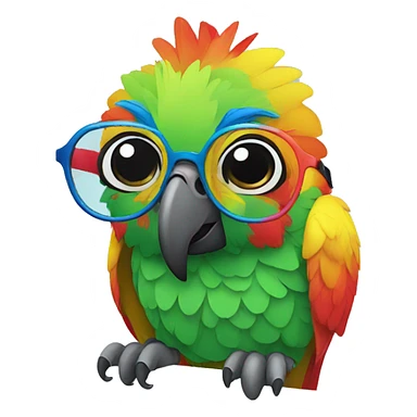 Colourful parrot with glasses sticker