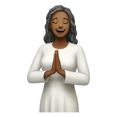 White Woman praising god sticker