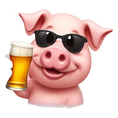 pig with beer sticker