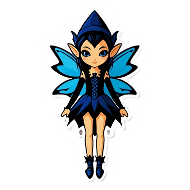 Gothic elf fairy sticker