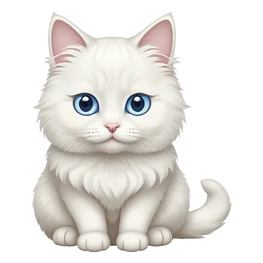 White cat with one blue eye and yellow the other sticker