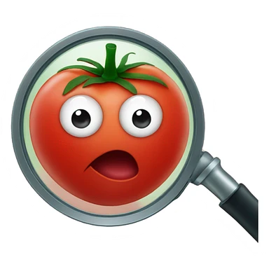 tomato under magnifying glass sticker