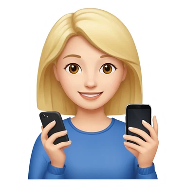 frau ist glücklich am Smartphone sticker