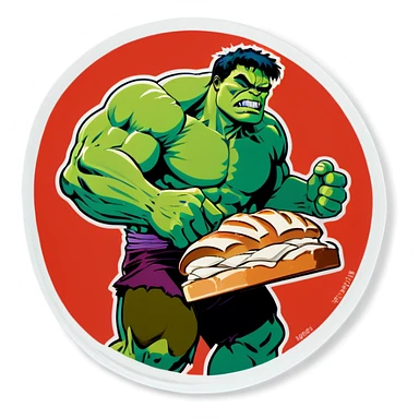 Hulk baking sourdough  sticker