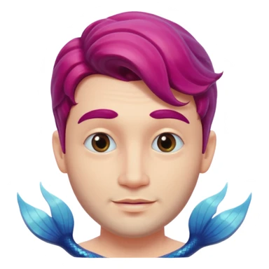 Mermaid face men 3d sticker