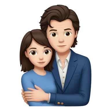 Harry styles with arm around brunette female  sticker