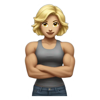 Strong muscle arm blonde girl sticker