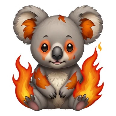  згенеруй австралійських тварин які помирають під час пожару в лісі sticker