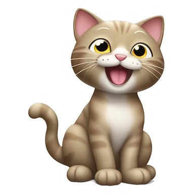 Cat licking themselves with sparkle  sticker