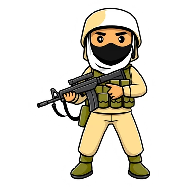 Saudi Arabian soldier in combat gear sticker