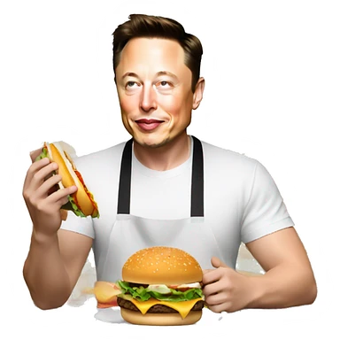Elon Musk qui mange un burger  sticker