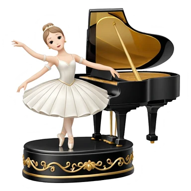 Piano Music Box with Dancer sticker