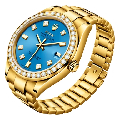 rolex z bransoleta wysadzana diamentami oraz z tarcza wysadzana diamentami sticker