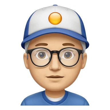 SEÑOR BLANCO CON GAFAS Y GORRA sticker