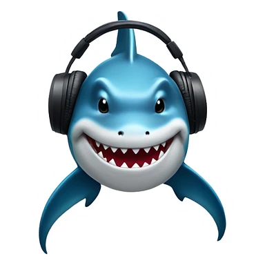 Shark wearing headphone sticker
