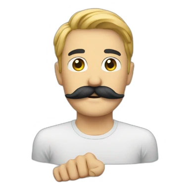 Mustache single  hold with hand sticker