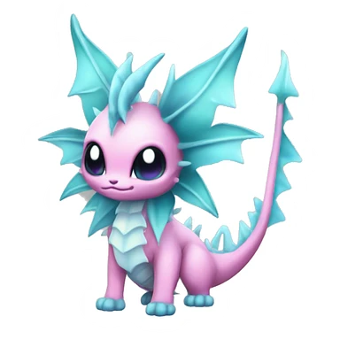 Pink Edgy Ethereal Vaporeon dragon With Fins and spikes full body sticker